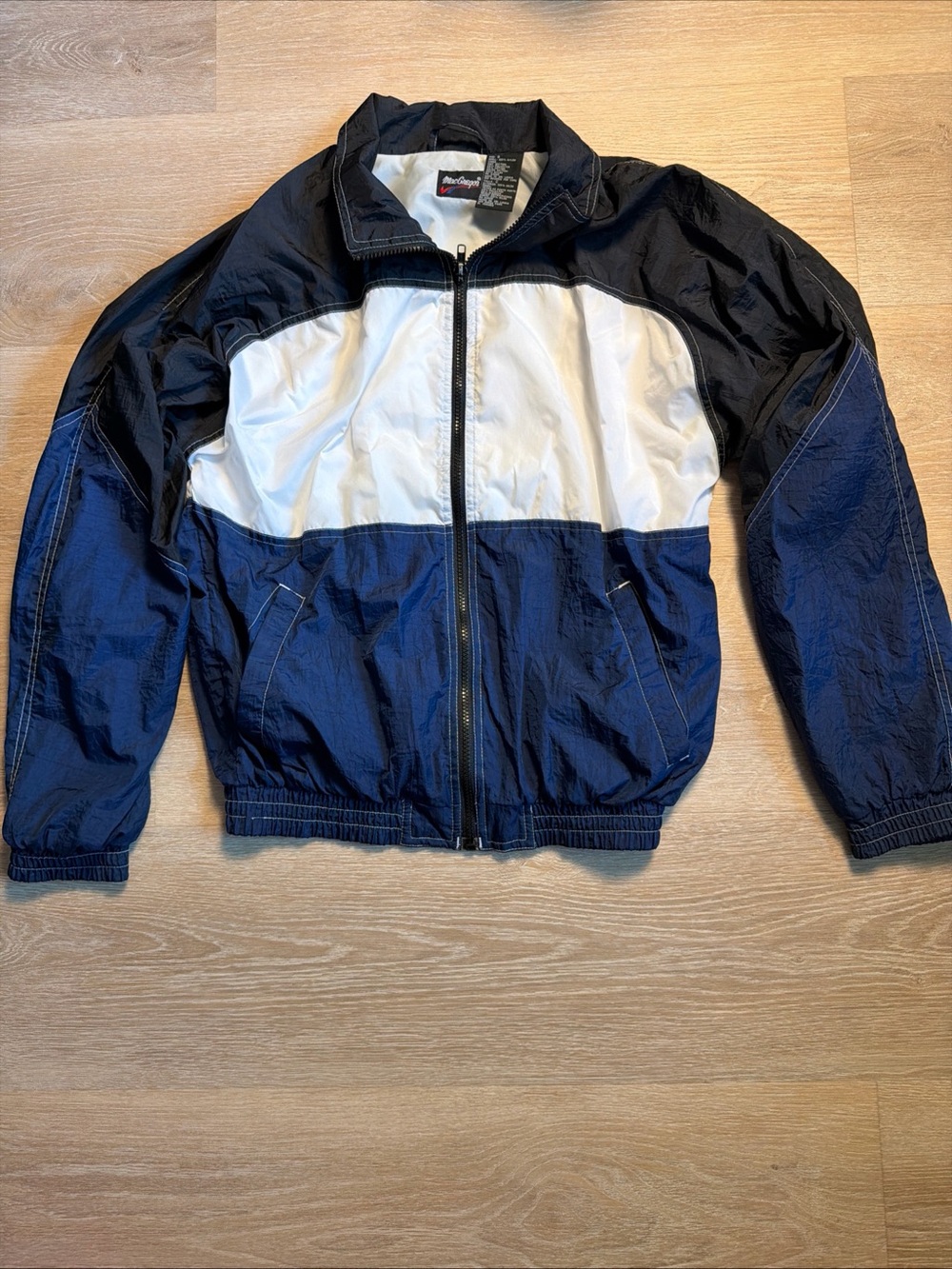 Men's Colorblock Windbreaker Jacket - Navy/White/Black